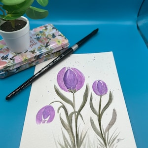 Em branco, qualquer ocasião, cartão aquarela pintado à mão