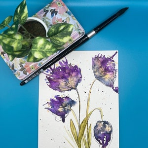 Em branco, qualquer ocasião, cartão aquarela pintado à mão
