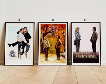 When Harry Met Sally (1989) Movie Poster, Classic Movie Wall Art, Vintage Art Print, Home Decor, Canvas Poster, Christmas Gift