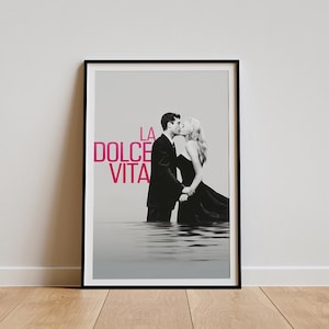 Pôster do filme La Dolce Vita (1960), arte de parede clássica de filme, estilo jornal, impressão de arte vintage, decoração de casa, pôster em tela, presente