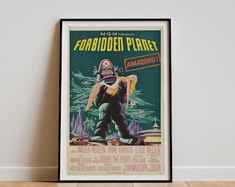 1956年の映画『禁断の惑星』ポスター：SFの古典 - Etsy 日本