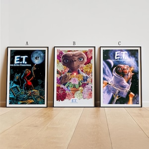 E.T. the Extra-Terrestrial (1982) Movie Poster, Classic Movie Wall Art, Vintage Art Print, Home Decor, Canvas Poster, Gift