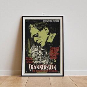 Frankenstein (1931) Movie Poster, Classic Movie Wall Art, Vintage Art ...