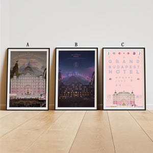 The Grand Budapest Hotel Movie Poster, Classic Movie Wall Art, Vintage Art Print, Home Decor, Canvas Poster, Gift