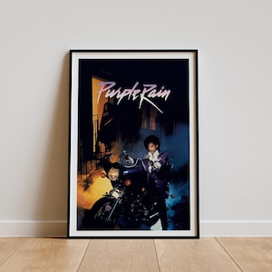 Affiche de film Purple Rain, art mural de film classique, impression d'art vintage, décoration d'intérieur, affiche en toile, cadeau