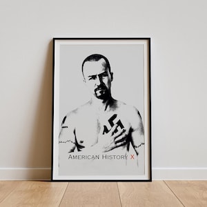 American History X Movie Poster, Classic Movie Wall Art, Vintage Art Print, Home Decor, Canvas Poster, Gift