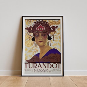 Theater Show Opera Turandot Puccini Music Italy Vintage Art Poster, Classic Wall Art, Vintage Art Print, Home Decor, Canvas Poster, Gift