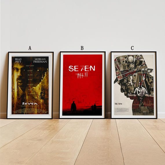 Se7en (1995) Movie Poster, Classic Movie Wall Art, Vintage Art