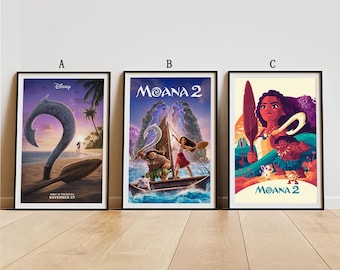 Moana 2 (2024) Movie Poster, Classic Movie Wall Art, Vintage Art Print, Home Decor, Canvas Poster, Christmas Gift