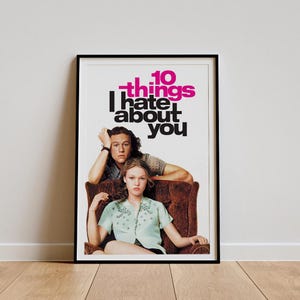 10 Things I Hate About You (1999) Movie Poster, Classic Movie Wall Art, Vintage Art Print, Home Decor, Canvas Poster, Gift