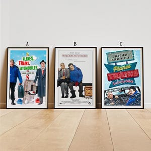 Planes, Trains and Automobiles (1987) Poster, Classic Movie Wall Art, Vintage Art Print, Home Decor, Canvas Poster, Gift