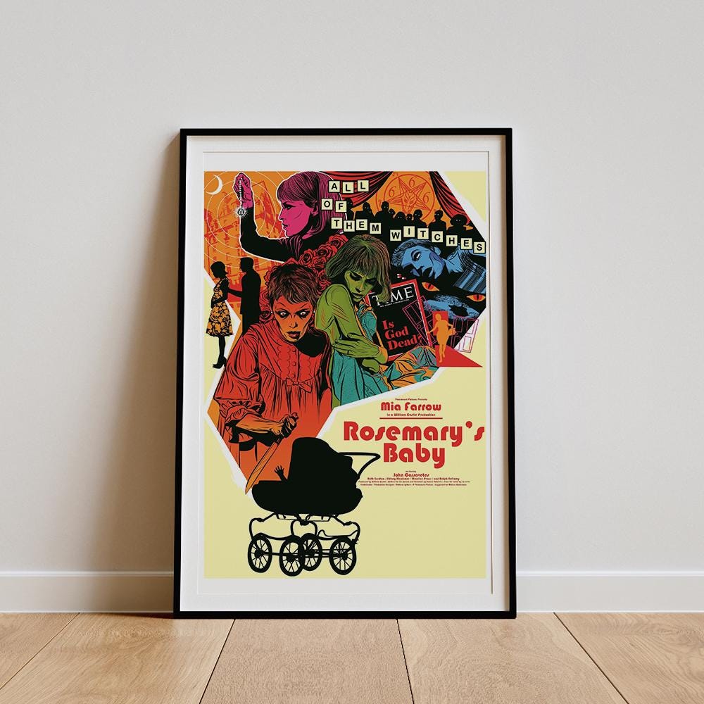 Rosemary's Baby Movie Poster, Classic Movie Wall Art, Vintage Art Print, Home Decor, Canvas Poster, Gift