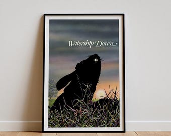 Póster de la película Watership Down, arte mural de película clásica, impresión artística vintage, decoración del hogar, póster en lienzo, regalo