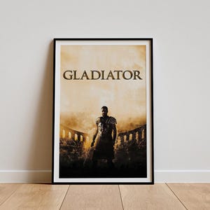 Gladiator Movie Poster, Classic Movie Wall Art, Vintage Art Print, Home Decor, Canvas Poster, Gift