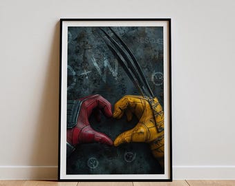 Pôster do filme Deadpool & Wolverine (2024), arte de parede clássica de filme, impressão de arte vintage, decoração de casa, pôster em tela, presente de Natal
