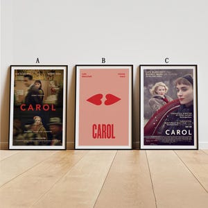 Carol Movie Poster, Classic Movie Wall Art, Vintage Art Print, Home Decor, Canvas Poster, Gift