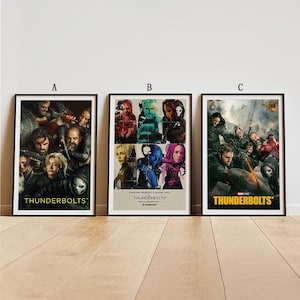 Thunderbolts Movie Poster, Classic Movie Wall Art, Vintage Art Print, Home Decor, Canvas Poster, Gift