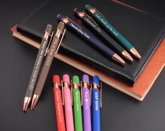 Gegraveerde balpen met aanraakkop, gepersonaliseerd cadeau voor leraar