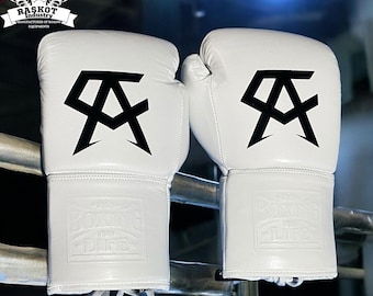 customized white  boxing gloves  no boxing life cowhide leather fighting  personalized boxing gift