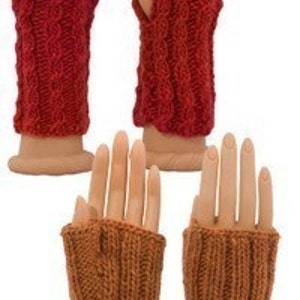 Easy Fingerless Gloves Two Ways Knitting Pattern PDF image 1