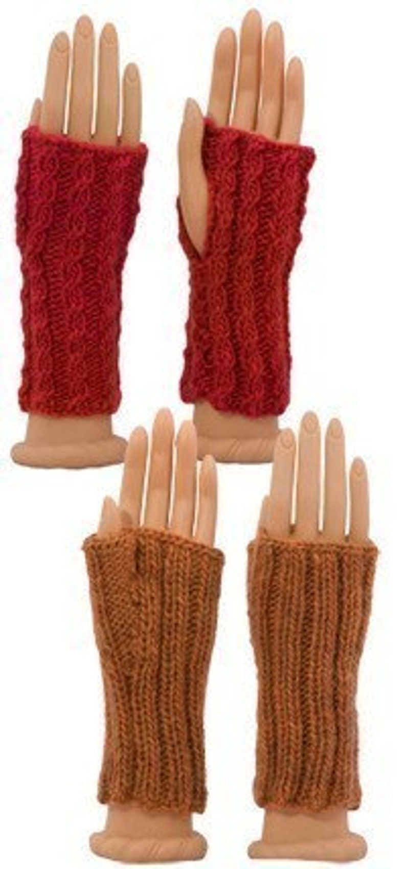 Easy Fingerless Gloves Two Ways Knitting Pattern PDF image 1