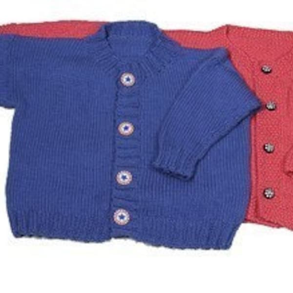 Easy Child's Cardigan - Knitting Pattern PDF