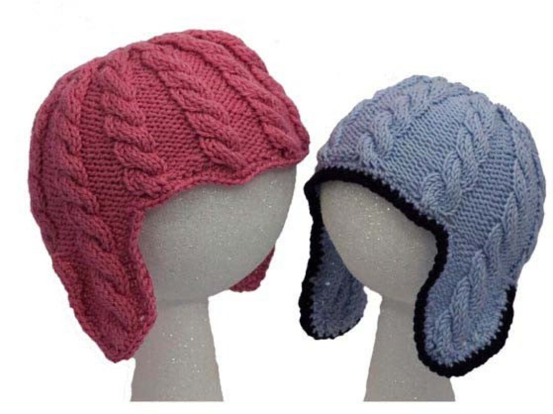 Baby Cable Ear Flap Hats - Knitting Pattern PDF - Etsy