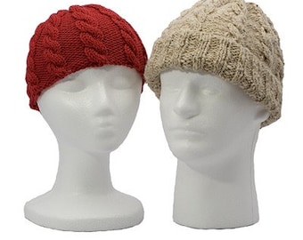 SET of 3 Easy Cable Hat Patterns (baby to adult) - Knitting Pattern PDFs