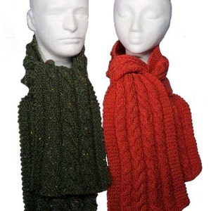Easy Cable Scarves Pattern - Knitting Pattern PDF
