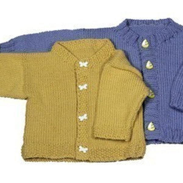 Easy Baby Cardigan - Knitting Pattern PDF