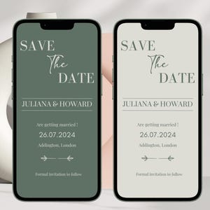 Sage Minimalist Digital Invite, Save the Date Minimal E-invite, Electronic Save the Date, Electronic Invite, Instant Download Template File