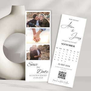 Modern Save The Date, Photo Strip Save the Date, Photo Save The Date Template, Minimalist Save The Date, Editable Save the Date Photo Booth