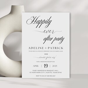 Wedding Reception Invitation, Digital Reception Invite, Modern Reception Evite, Wedding Announcement, Electronic Template, Instant Download