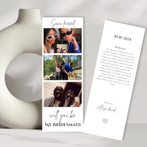 Will You Be My Bridesmaid Template File with Photo, Proposal Photo Bridesmaid Card, Maid of Honor, Will You Be My Maid Of Honor Strip Photo