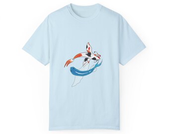 Around The Fins - Koi and Flying Fish (Childhood Drawing) Unisex T-shirt