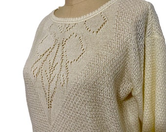 Vintage 60s Cuddle Knit Short Sleeve Sweater. Sz M