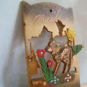 Wooden Deer Mail Holder. Vintage Cuteness. Sale image 3