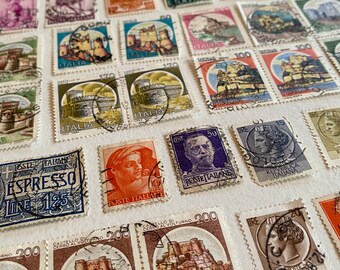 Vintage Postmarked Stamps. 50 Piece Italian