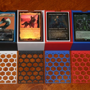 3D-utskriven kortlekslåda med hexagonalt lock för kortspel! MTG - YGO - Pokémon - Digimon - Flesh and Blood - One Piece - UNO