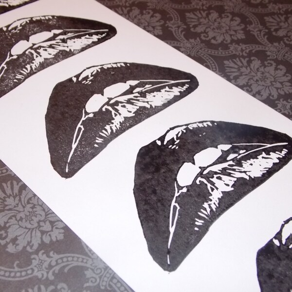 RESERVE LISTING Rocky Horror Picture Show Lips Handmade Rubber Stamp