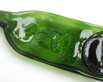 Christmas Tree UPcycled melted wine bottle....a Perfect Gift!