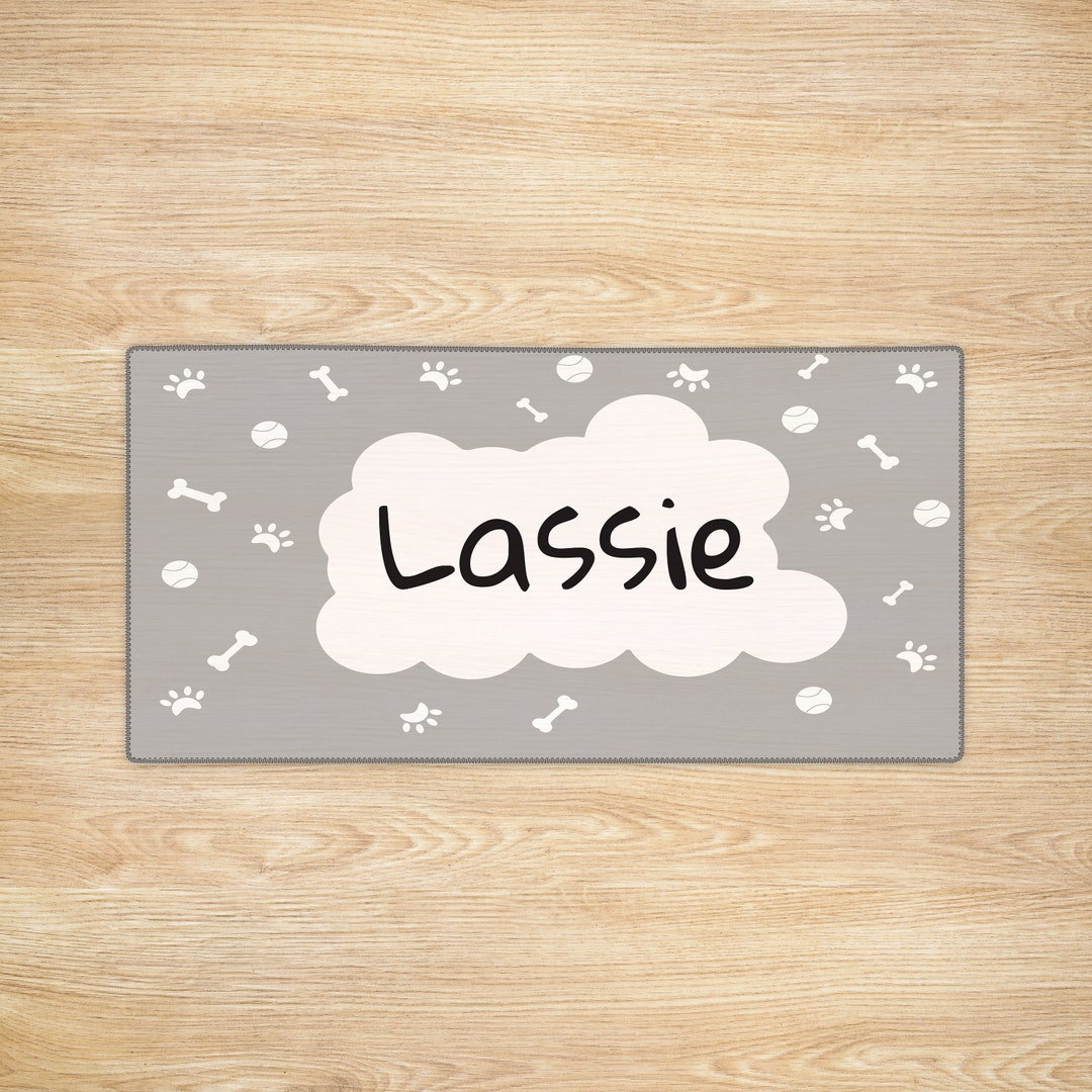Personalized Pet Name Mat, Cartoonish Custom Text Placemat, Washable ...