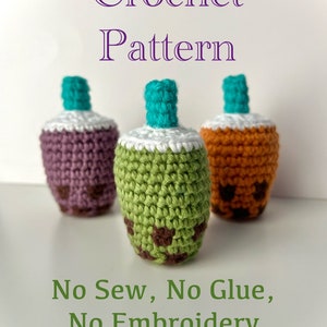 Bubble Tea Keychain Crochet Pattern No Sew