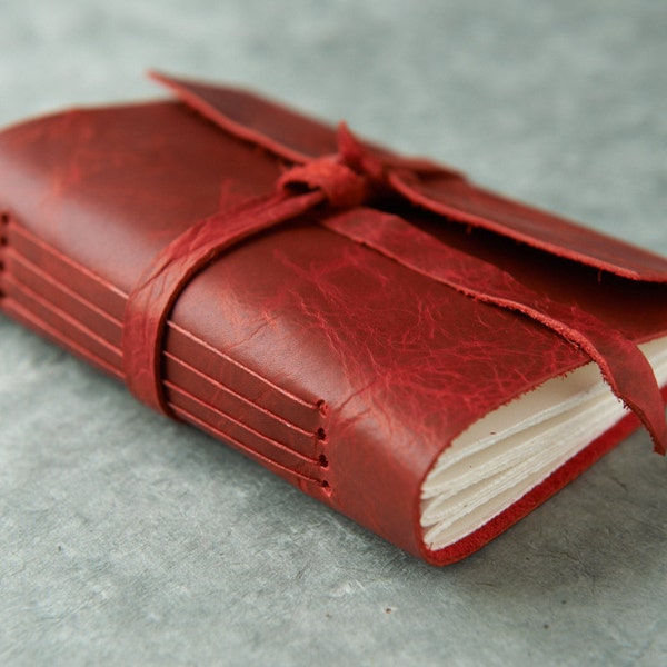 Leather Journal or Sketchbook - Red