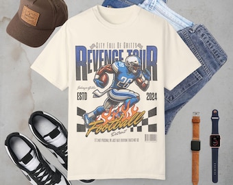 Vintage Detroit Football grafisch T-shirt, uniseks T-shirt, shirt vintage stijl, kleding sportfans, kleding wedstrijddag
