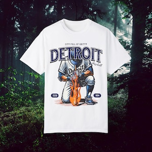 Camiseta gráfica de béisbol de Detroit: camiseta gráfica con colores cómodos, camiseta para fanáticos de los deportes, camiseta de estilo vintage, regalo para fanáticos del béisbol, camiseta de Detroit