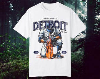 Camiseta gráfica de béisbol de Detroit: camiseta gráfica con colores cómodos, camiseta para fanáticos de los deportes, camiseta de estilo vintage, regalo para fanáticos del béisbol, camiseta de Detroit