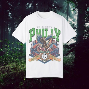 Vintage Philly Football T-Shirt, Eagles Fan Gift, Philadelphia Sports Tee, Game Day Apparel, Unisex Garment-Dyed Shirt, Sports Team Shirt