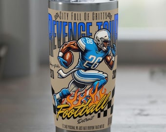 Traveler Becher, Detroit Fussball Fan Geschenk, Sport Team Kaffeetasse, Fernweh Becher, Abenteuer Trinkgeschirr, einzigartiger Themenbecher