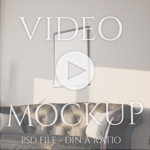 Video Mockup | DIN A ISO | Portrait Frame | PSD mp4 | Animated Mockup | Interior Scene | Wall Art Showcase